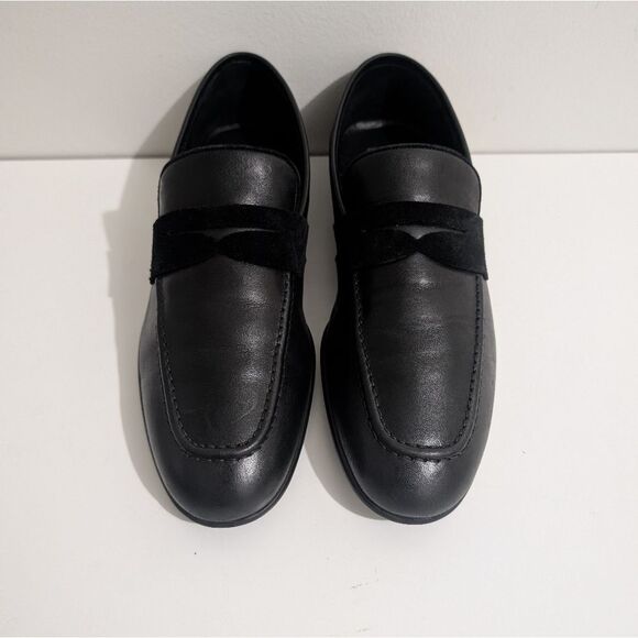 Pelle Line Penny Loafer Black Leather Slip On Dress Shoes 40/7 main image 5